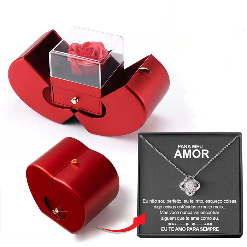 Fashion Jewelry Box Red Apple Christmas Gift