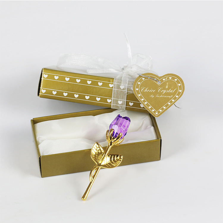 Crystal Metal Rose Valentine's Day Small Gift