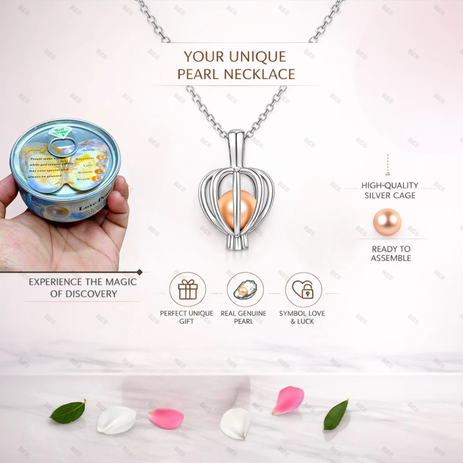 Love Pearl Necklace Gift Freshwater Love Wish Pearl Kit